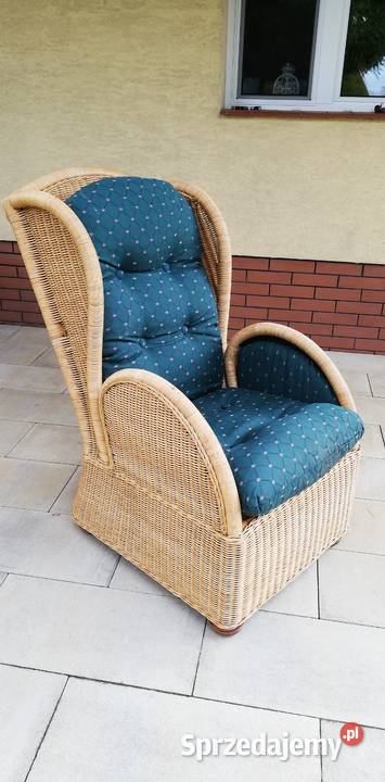 Fotel uszak rattanowy wiklinowy relaks krzesło ławka