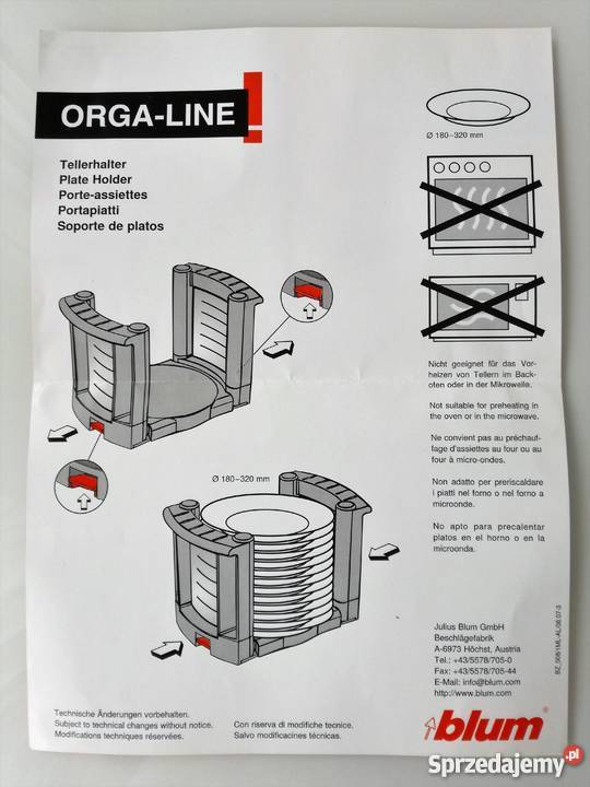 Wkłady do szuflad ORGALINE firmy BLUM mazowieckie Warszawa