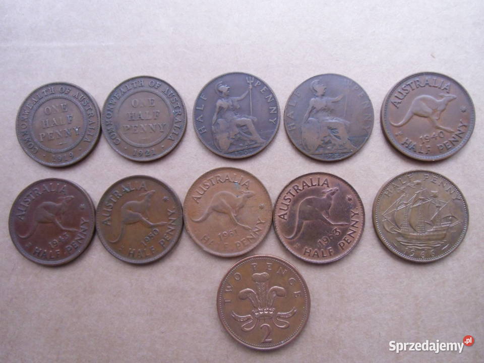 Monety Australii sprzed 1990 roku139 sztuk Grudziądz