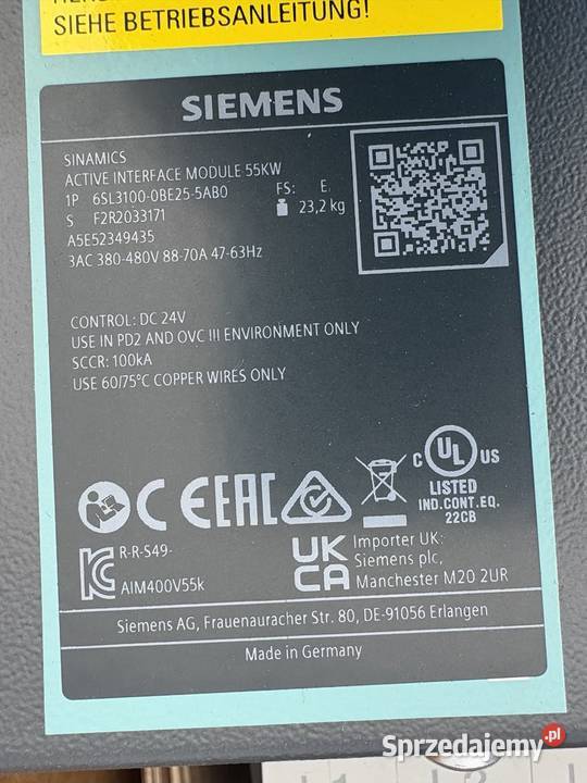 Siemens 6SL31000BE255AB0 Active Interface Module Pozostałe Warszawa