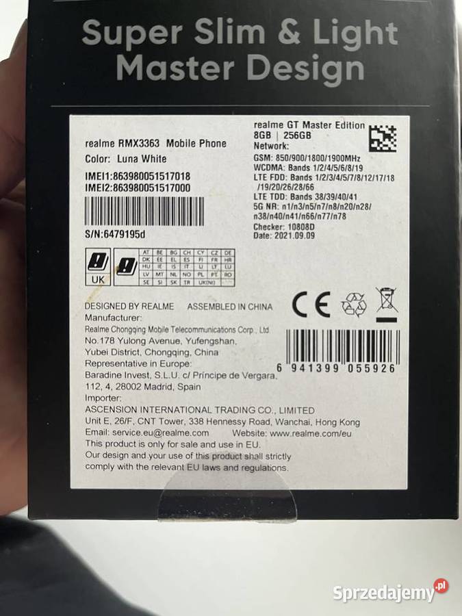 8Gb 256Mb Realme GT Master Edition 5G Kamień