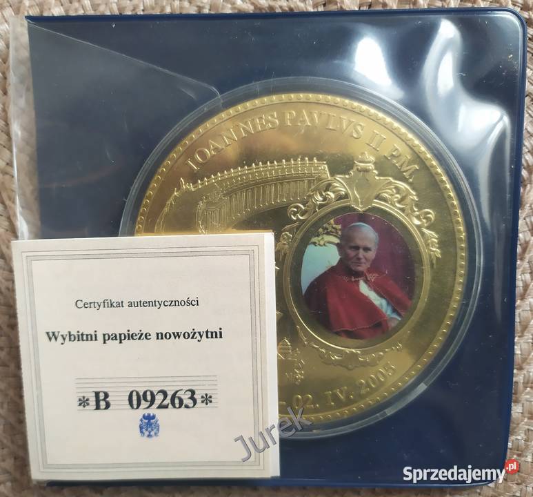 Olbrzym Gigant 70 mm MEDAL MONETA Jan Paweł II śląskie Sosnowiec