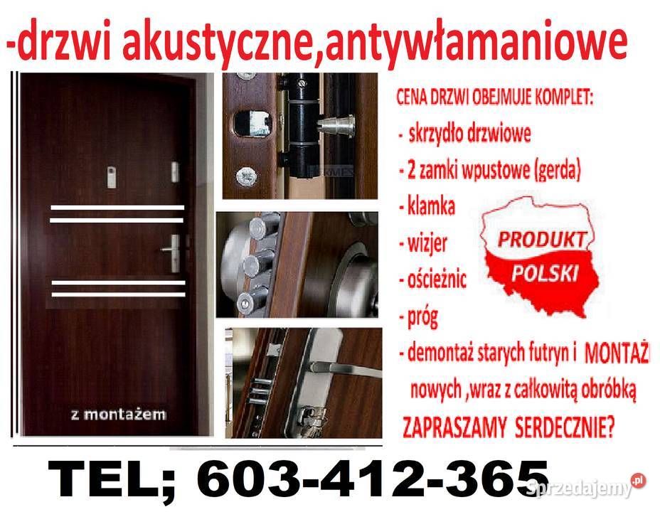Drzwi z akustyką ocieplone zewnętrzne wejściowe Mysłowice