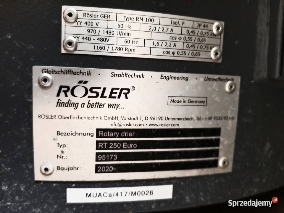 Suszarka kołowa Rosler RTJ 250 EURO STA 8 Mielec