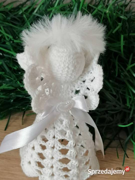 Aniołek biały szydelkowy na choinkę Dekoracja Katowice