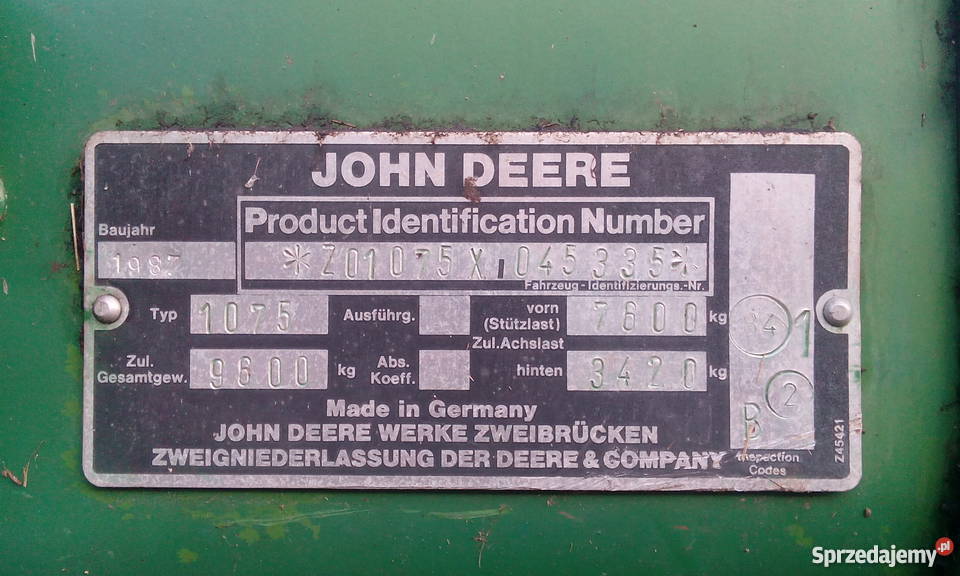 John Deere 1075 wielkopolskie Gościejewo sprzedam