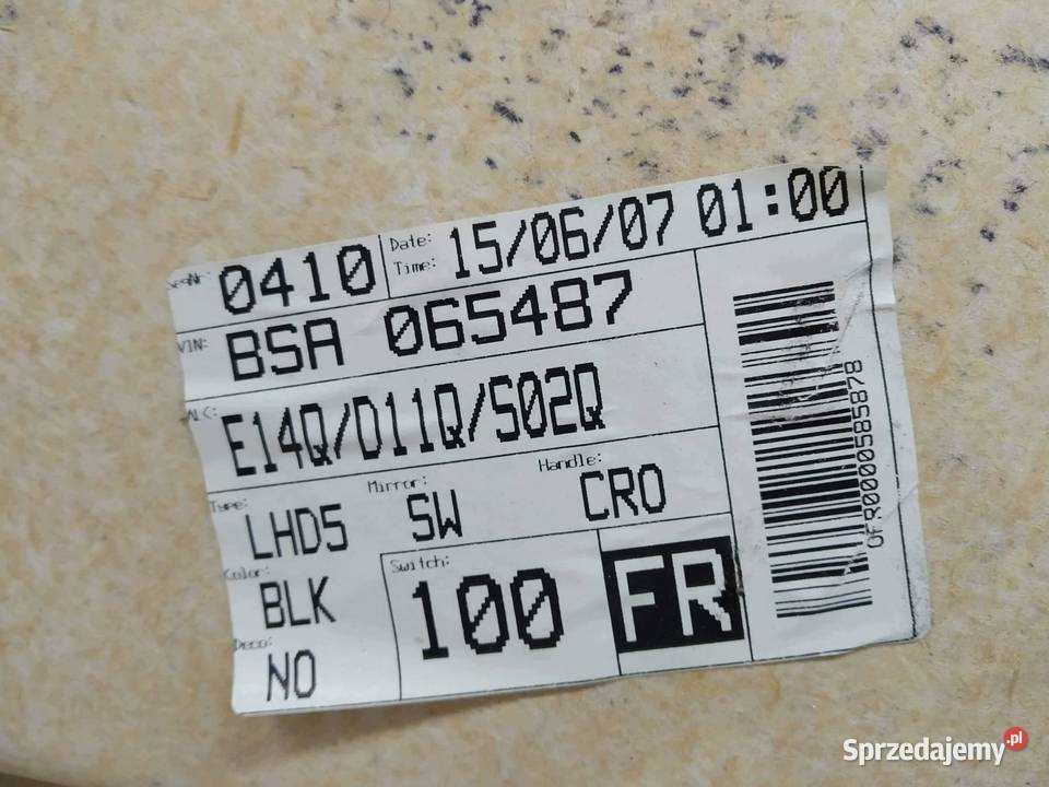TAPICERKA BOCZEK PRAWY PASAŻERA Kia Ceed I
