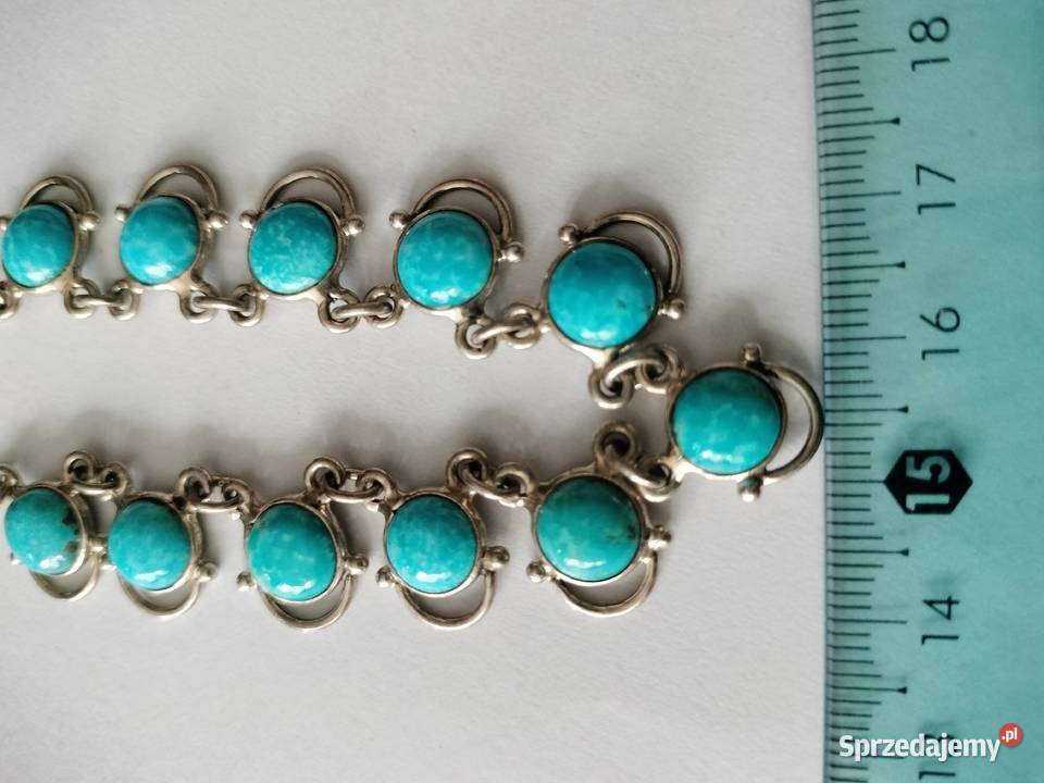 Łańcuszek z turkusami PRL925 Choszczno sprzedam