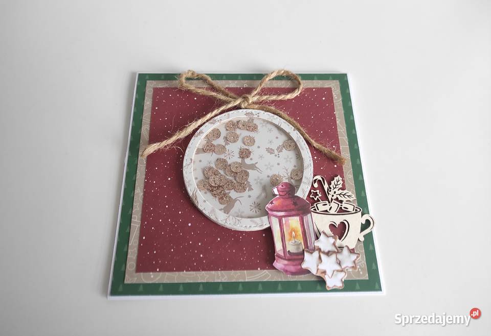 Kartka świąteczna recznie Robiona z latarenka Łódź