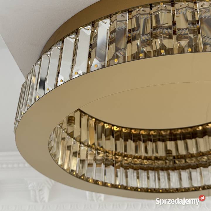 Plafon kryształowy lampa sufitowa glamour złota mazowieckie Warszawa