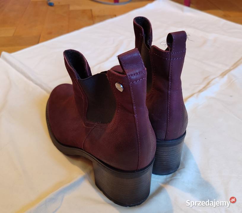 Bordowe zamszowe skórzane botki Lasocki r 41 Gdańsk sprzedam