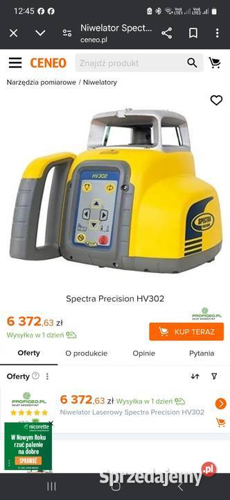 Spectra niwelator laserowy model HV 302 Namysłów