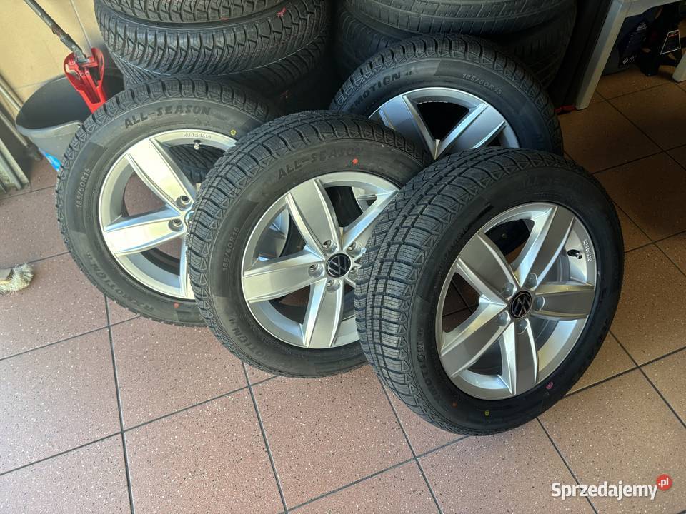 VW NOWE FELGI 15 NOWE OPONY KOMPLET WIELOSEZON Poznań