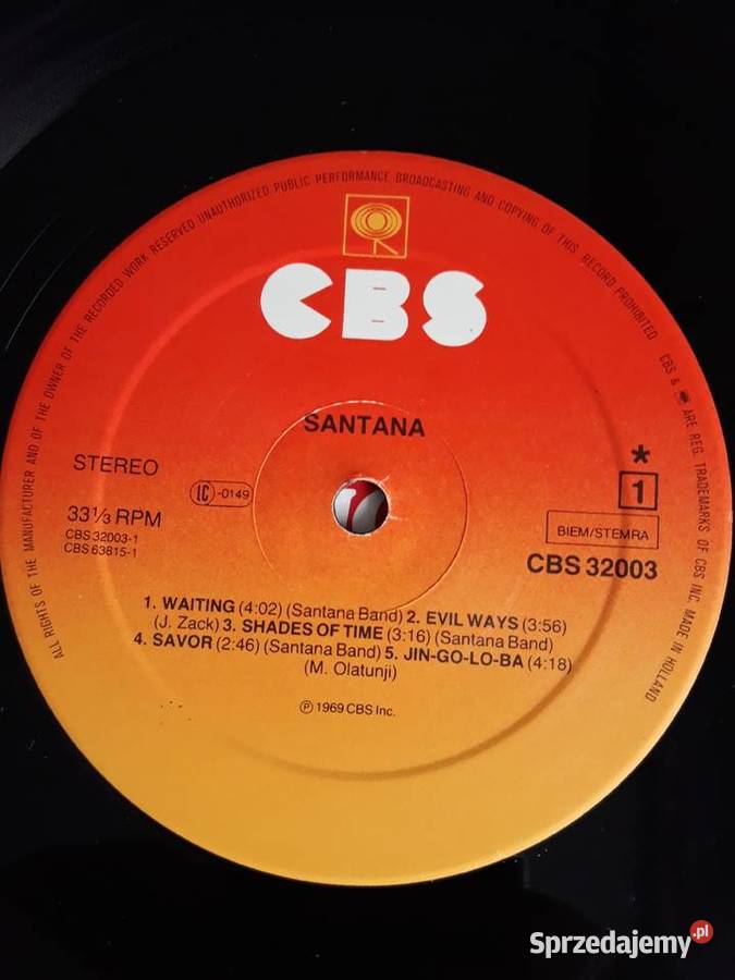 SANTANA I album grupy SANTANA 1969 Rzeszów