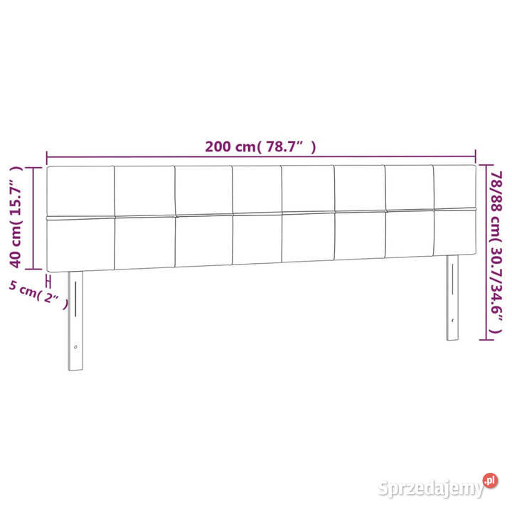 Zagłówek do łóżka z LED czarny 200x5x7888 Warszawa
