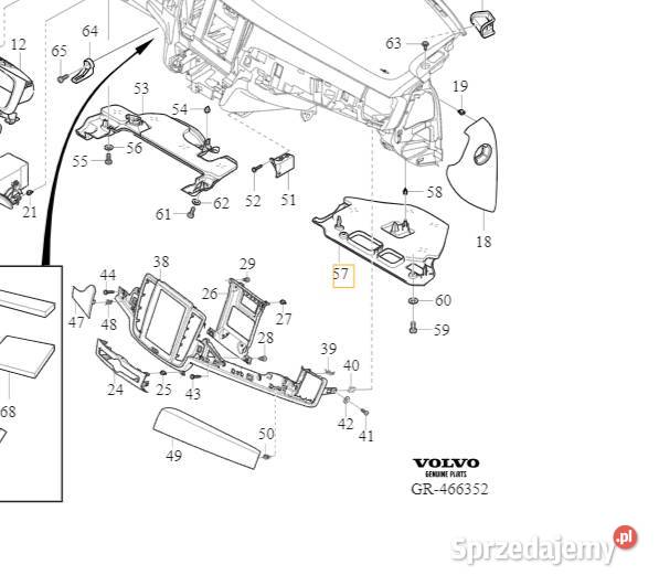 VOLVO S90 V90 V90CC XC60 II oslona deski Bielany Wrocławskie