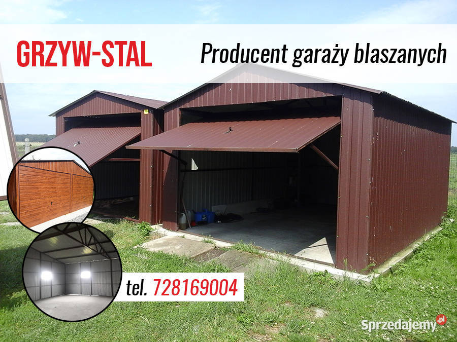 Garaż blaszany 37x5m BRĄZOWY garaże blaszane Sprzedaż Witnica