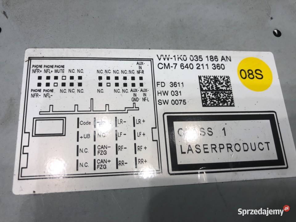 RADIO VW GOLF VI 1K0035186AN 0814 ODTWARZACZ