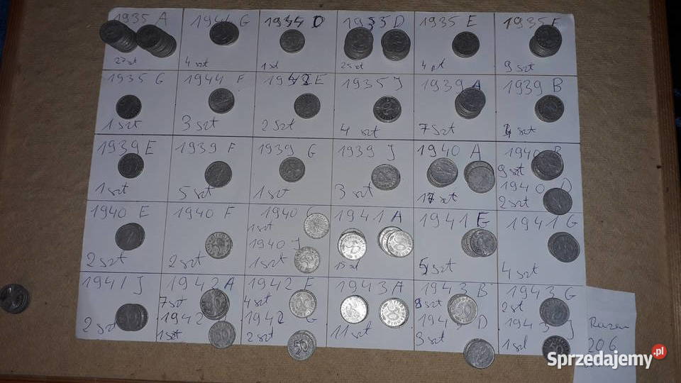 Stare kolekcjonerskie monety Niemcy III rzesza Szczecin