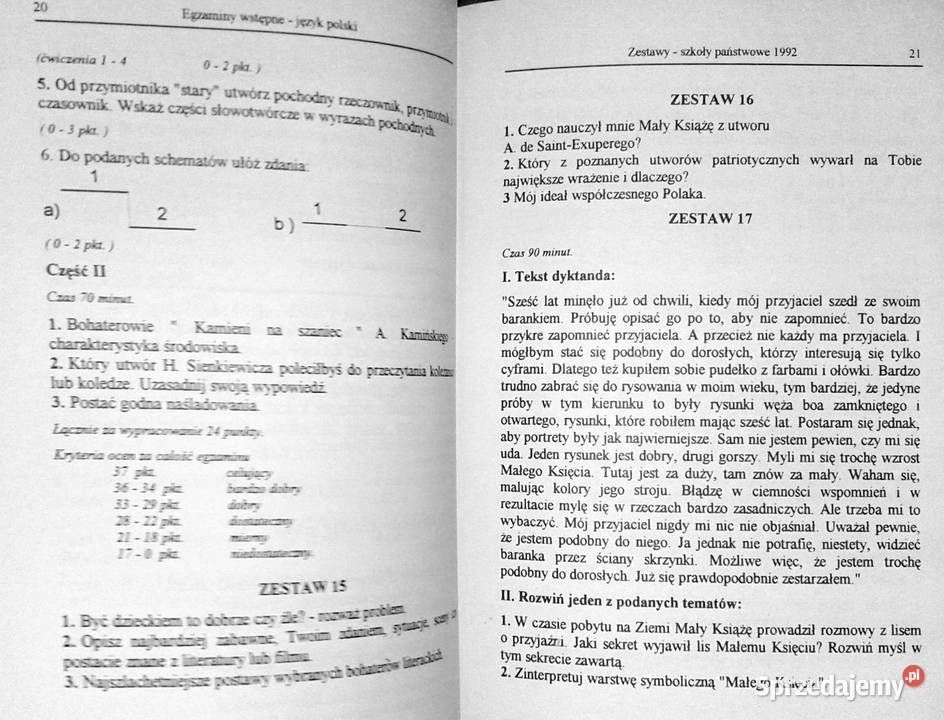 Egzaminy do szkół średnich Język polski S Chełm