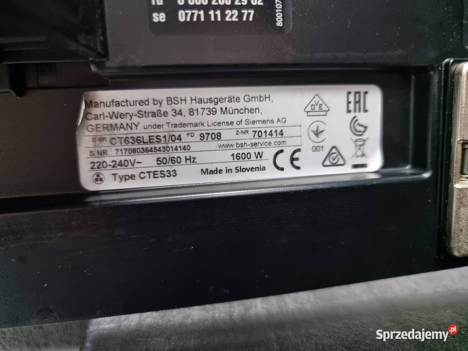 Zestaw Siemens iQ700 Ekspres do kawy CT636LES1 Wrocław