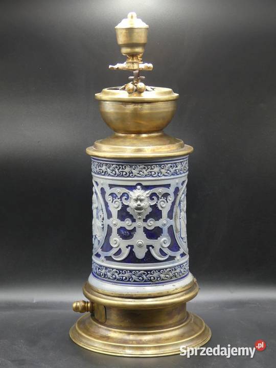 okazały kamionkowy młynek do kawy sygnowany wielkopolskie Poznań