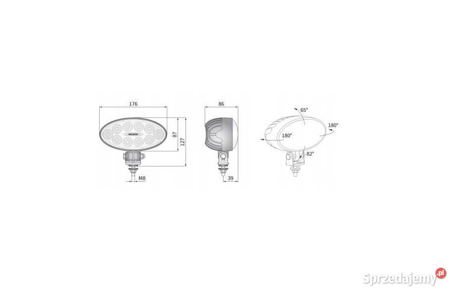 Lampa robocza LED 5500 lm przewód 05m WESEM kąt Części zamienne Trzciana