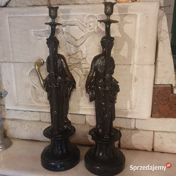Dwie duże figuralne podstawy do lamp naftowych dolnośląskie Wrocław