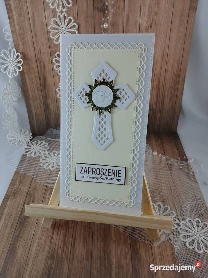 Zaproszenie na kominię Wzór 5 z krzyżem Pozostałe Zbójno