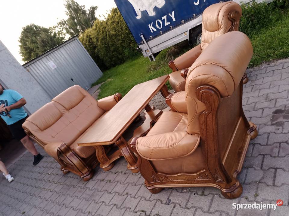 Komplet Wypoczynkowy VEGA 211 i Ława Dąb Skóra Kozy sprzedam