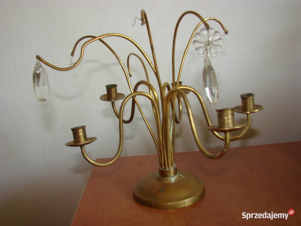 stary mosiężny świecznik pomorskie Pruszcz Gdański