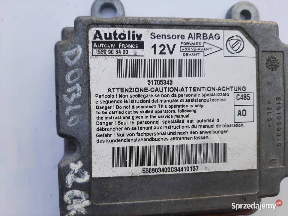 Sensor moduł poduszek Air Bag Fiat Doblo Ksawerów