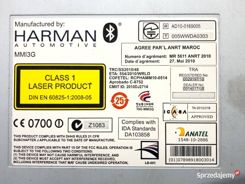 RADIO AUDI A6 C7 4G0035670H 1018 ODTWARZACZ osobowe podkarpackie