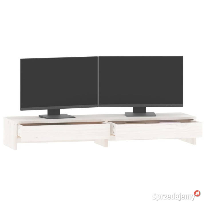 Podstawka na monitor biała 100x27x15 lite drewno Warszawa