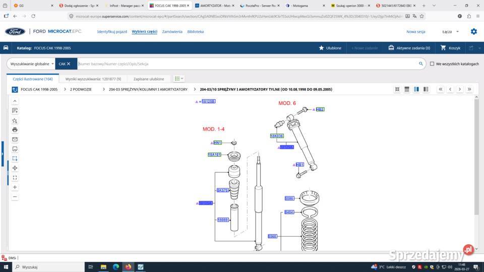 120187798AG18008JV Amortyzator tył FOCUS CAK małopolskie Kraków
