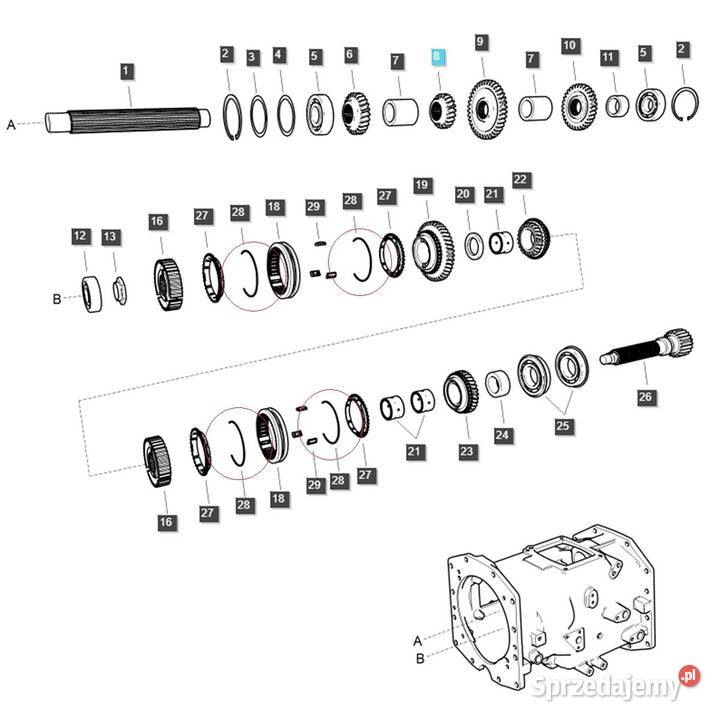 Pierścień sprężysty TRG281 LS Tractor 40284012 Tajęcina