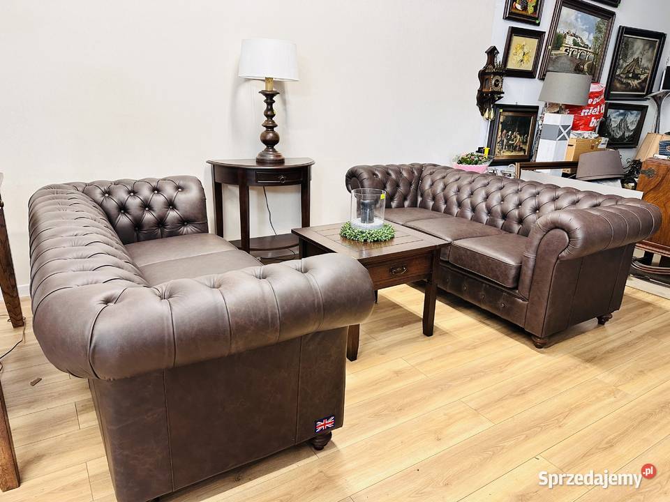 Ekskluzywny angielski komplet dwóch kanap Tczew