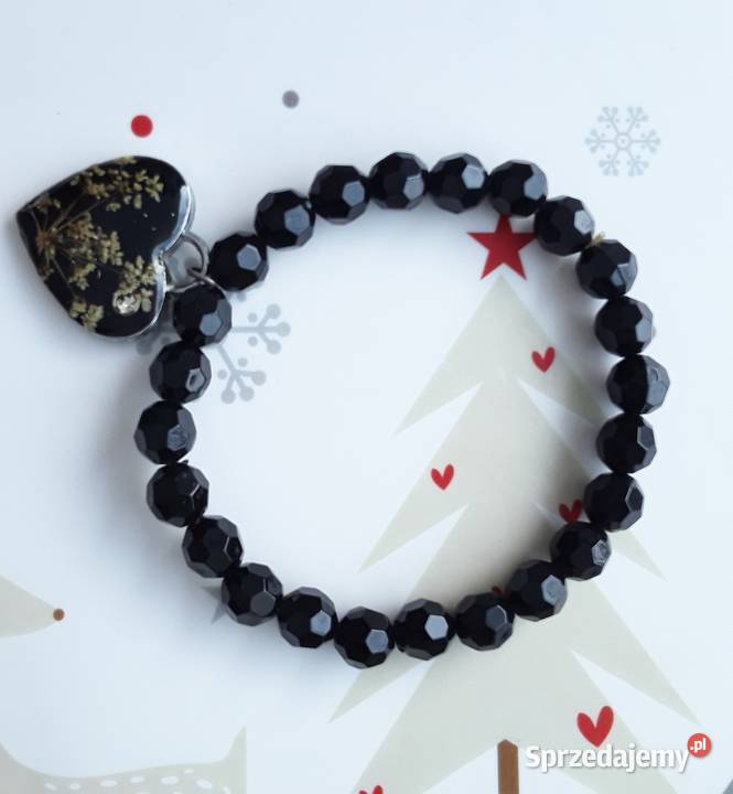 Bransoletka na gumkę z czarnym serduszkiem Warszawa