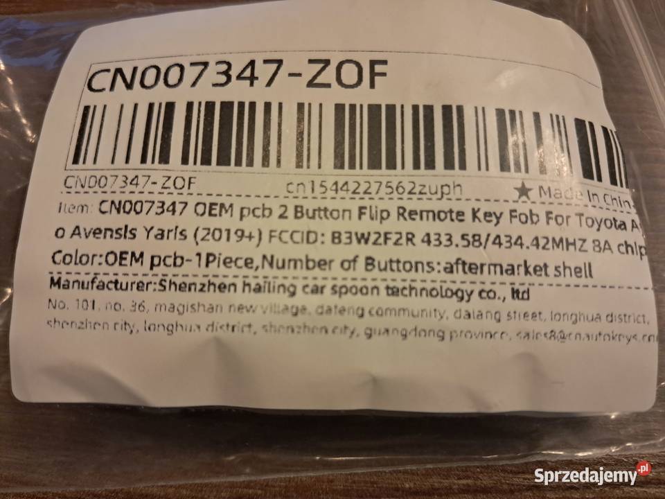2 kluczyki zamienniki z elektroniką do toyota Sandomierz