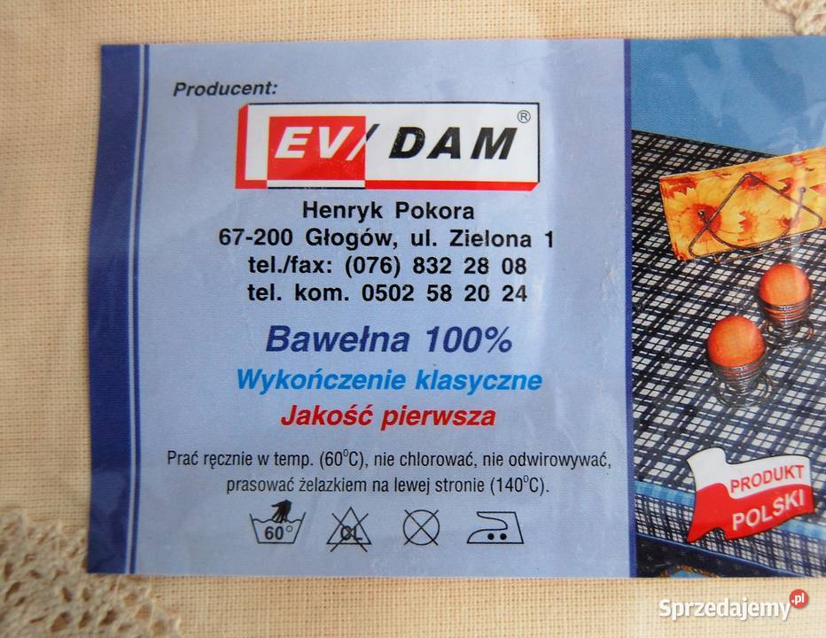 Świąteczna serwetka do pieczywa bawełna beż Boże Lublin