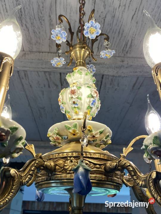 Francuski porcelanowy Żyrandol 24 Francja Poznań