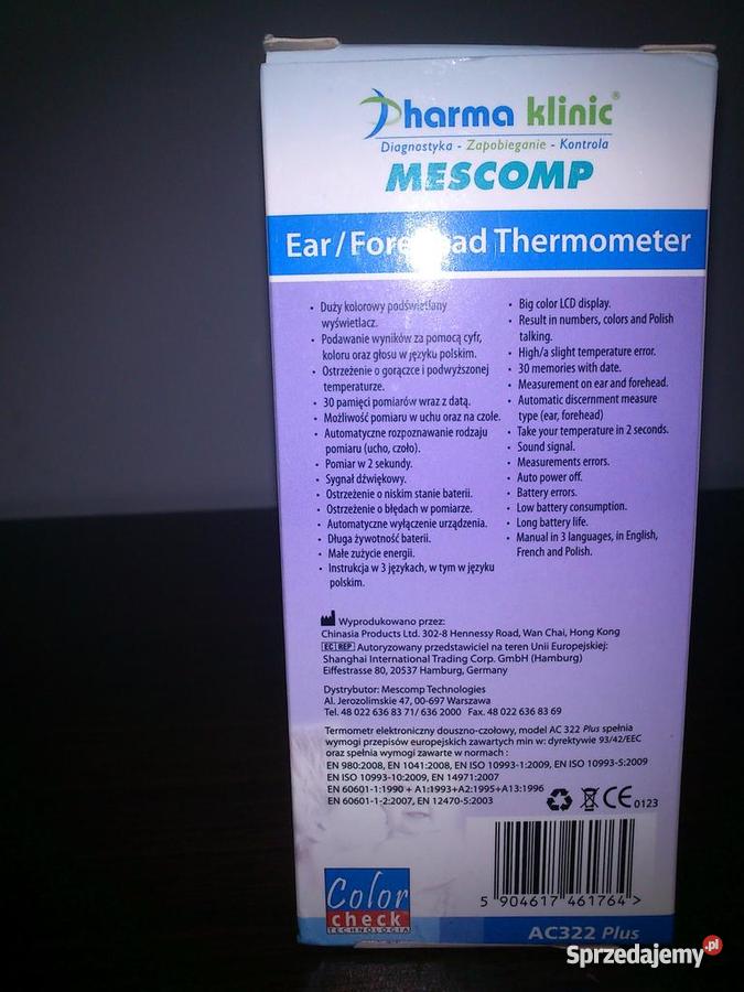 TERMOMETR dousznoczołowy MESKOMP AC322 łódzkie Łódź