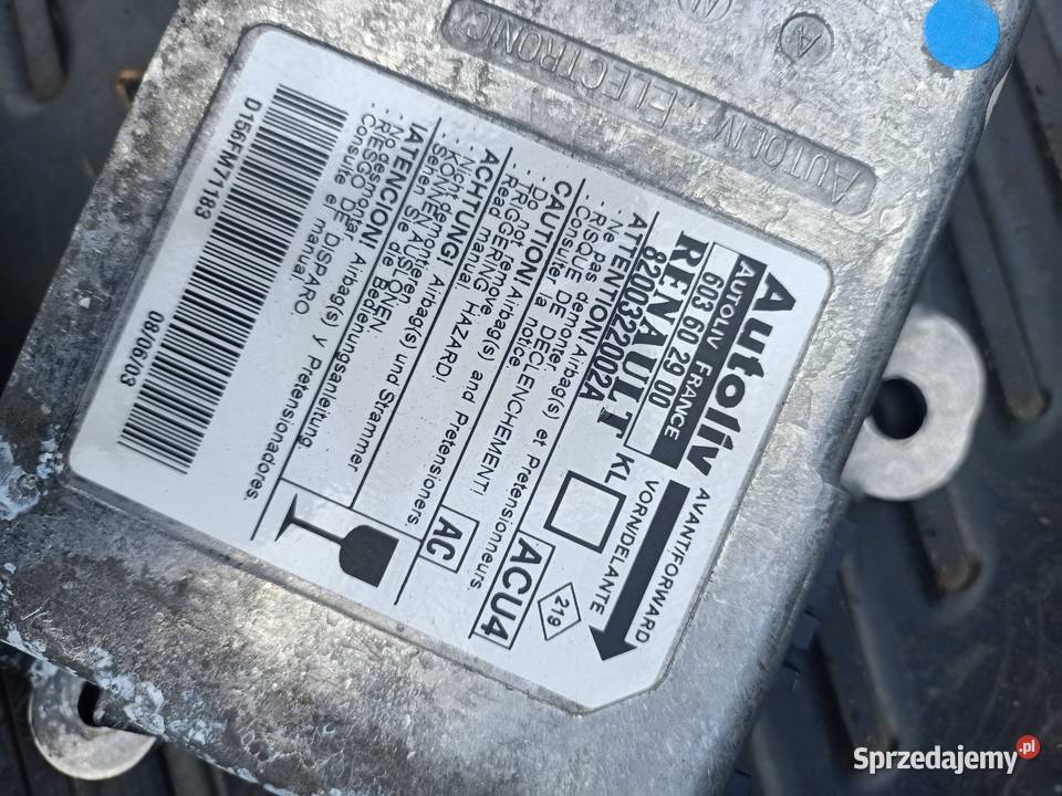 Sterownik moduł Airbag renault Megane 2 II Szczecin sprzedam
