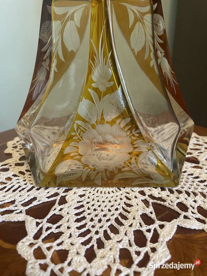 Karafka z kieliszkami z krysztalu Bohemia Jelenia Góra