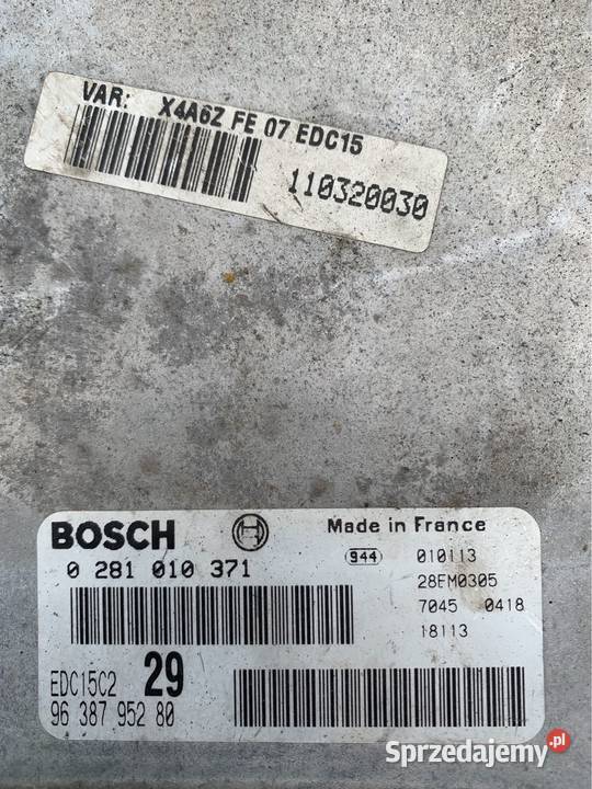 Komputer sterownik silnika citroen c5 0281010371 Rok produkcji 2003