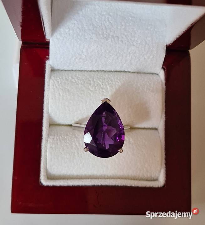 Pierścionek srebro 925 rodowane ametyst Pierścionki Otwock
