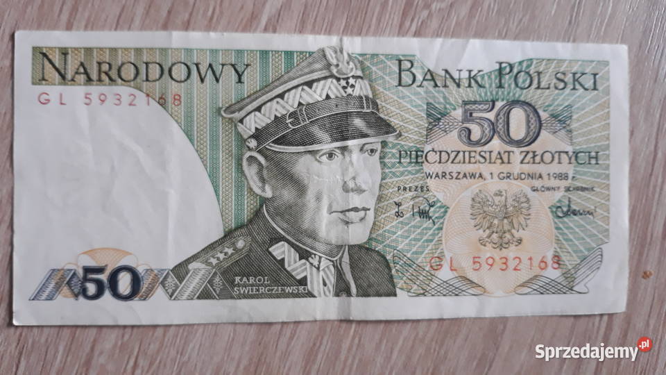50 złotych 1 XII 1988 r seria GL Konin