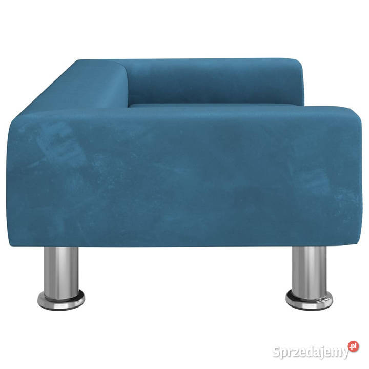 Sofa dzieci niebieska 70x45x265 aksamit Meble Warszawa