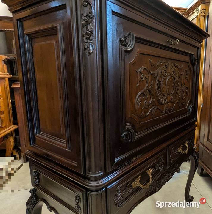 Piękny ciemny barek szafka ludwikowska sklep Antyki, Sztuka, Kolekcje Dąbrowa Górnicza