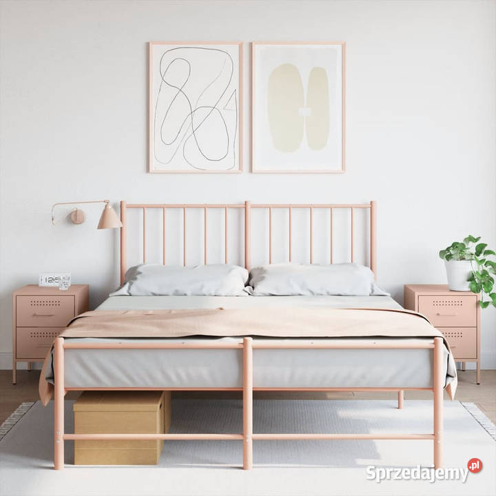Szafki nocne 2 różowe 36x39x505 stal WM842925